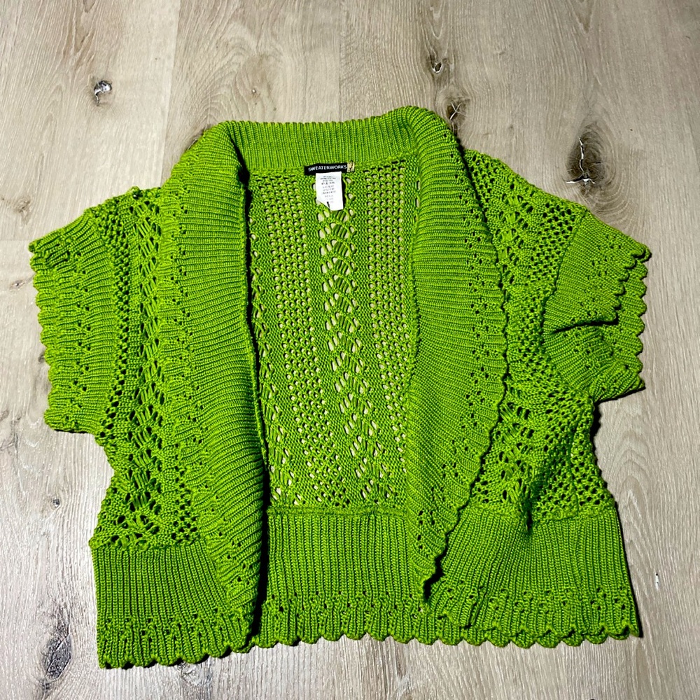 Knitted green sweater